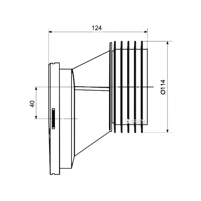 Izvads wc ekscen. w0420 d110 40mm balts