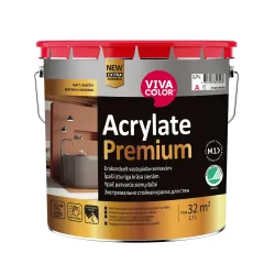 Sienu krāsa Vivacolor ACRYLATE PREMIUM, balta, 18 l
