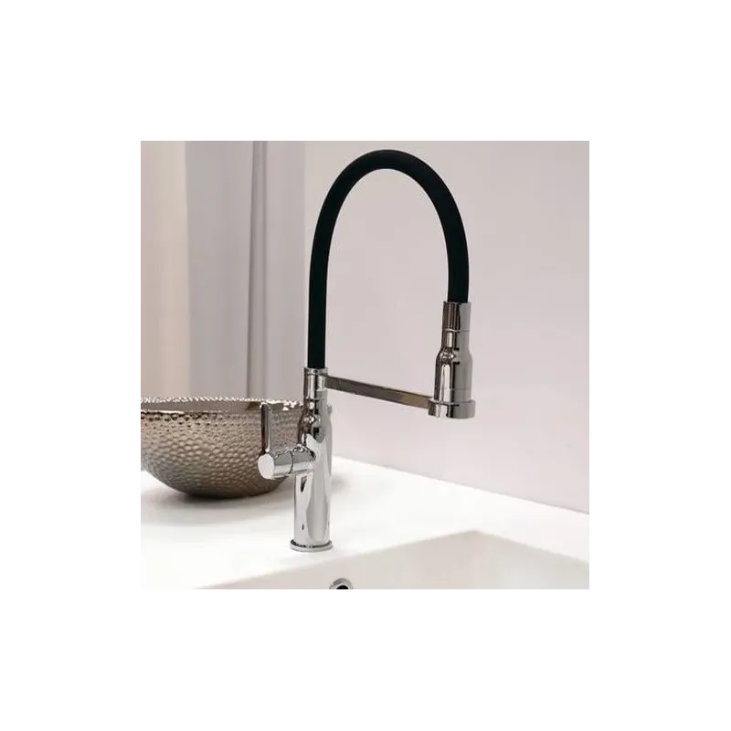 Virtuves jaucējkrāns Domoletti Zambezi DZA017.5, melna krās.-hroma krās.