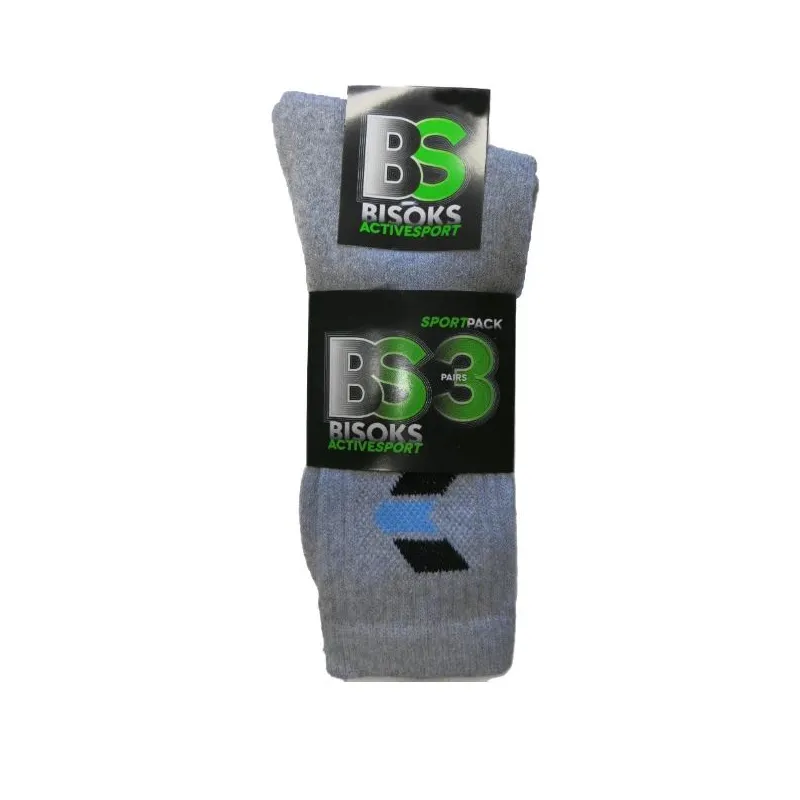 Sporta zeķes Bisoks Sport 11011K, pelēka krās., 43-46, 3 gab.