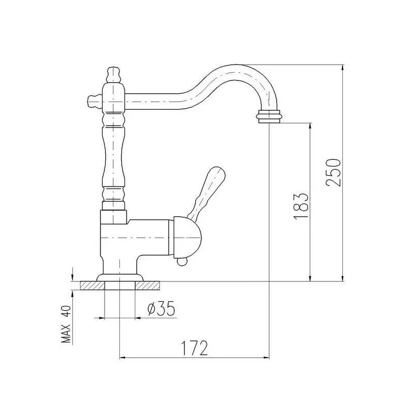Izlietņu jaucējkrāns Domoletti Labe Stara Mosaz DL508.5-8SM, misiņa krās.