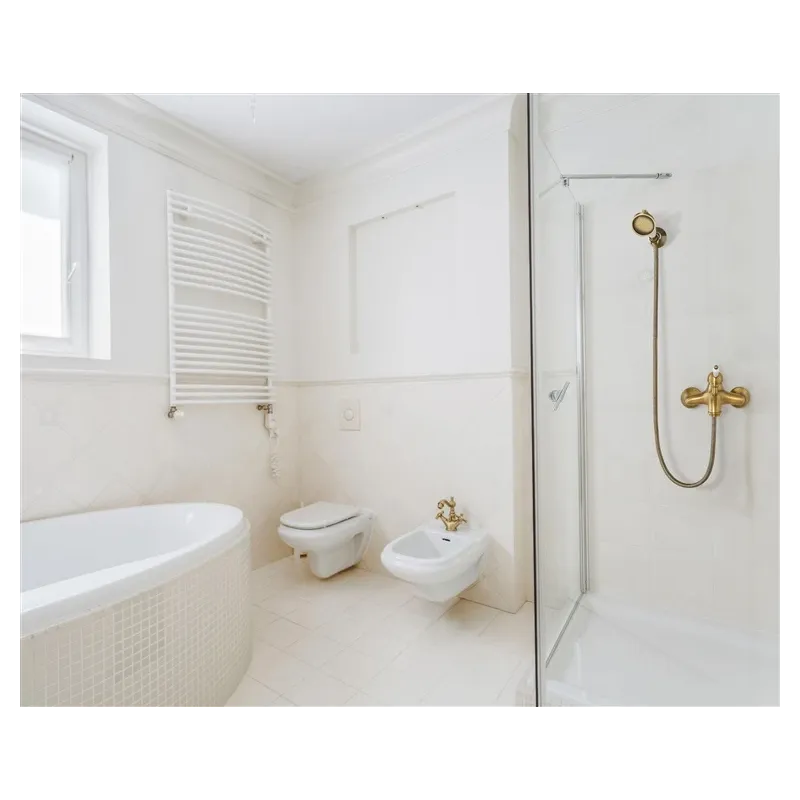 Vannas maisītājs ar dušas komplektu Domoletti Labe Stara Mosaz DL554.5-2SM, balta-misiņš