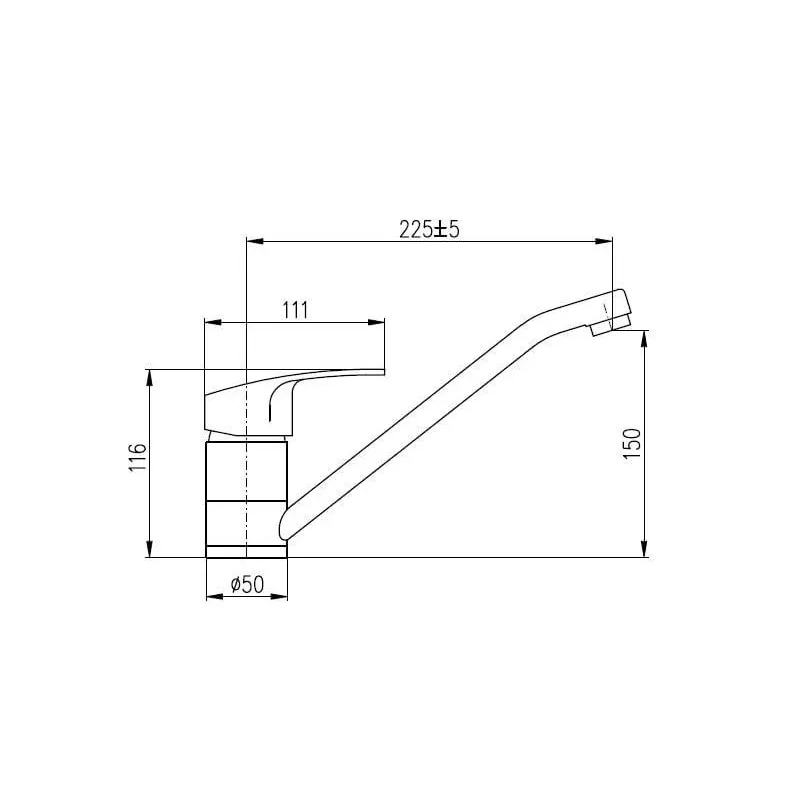 Virtuves jaucējkrāns Domoletti Verona DVT005.5, hroma krās.