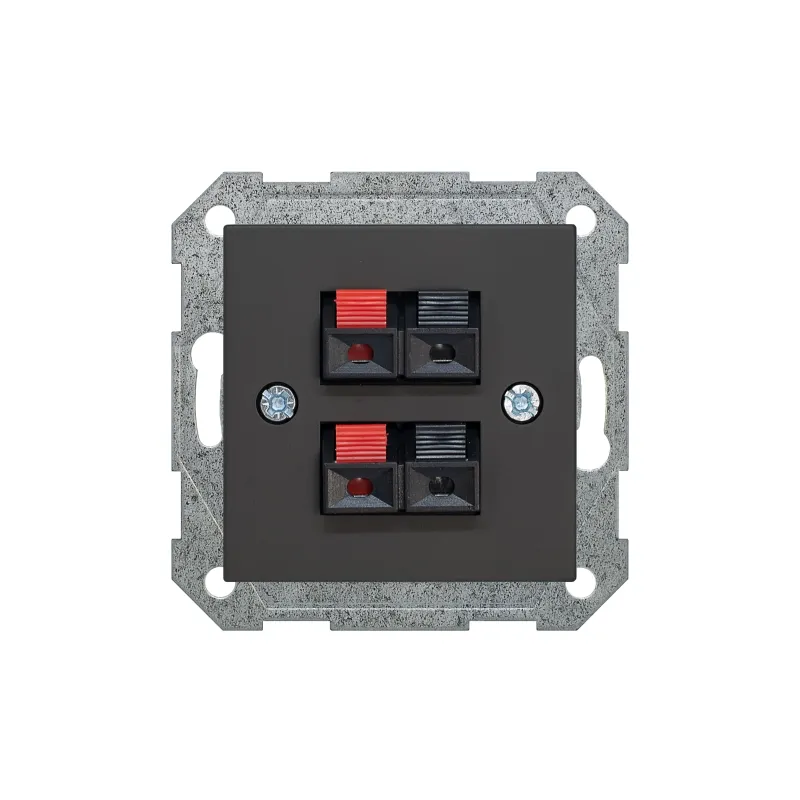 Audio skaļruņu kontaktligzda Liregus Retro, matēts melns