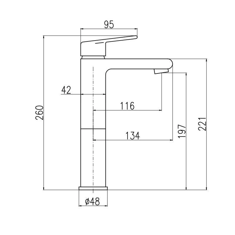 Izlietnes maisītājs DOMOLETTI COLORADO, melns