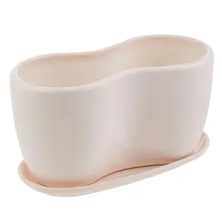 Puķu pods, keramika, 29.5 cm x 12 cm, bēša