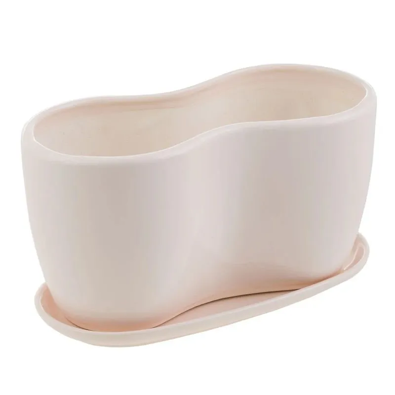 Puķu pods, keramika, 29.5 cm x 12 cm, bēša