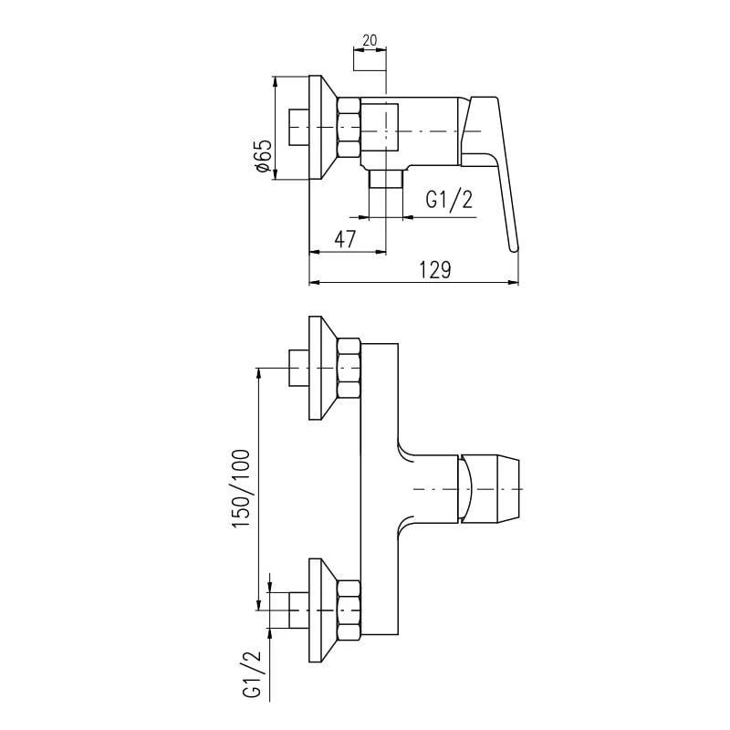 Dušas maisītājs Domoletti Colorado DCO181.5CMAT, melns