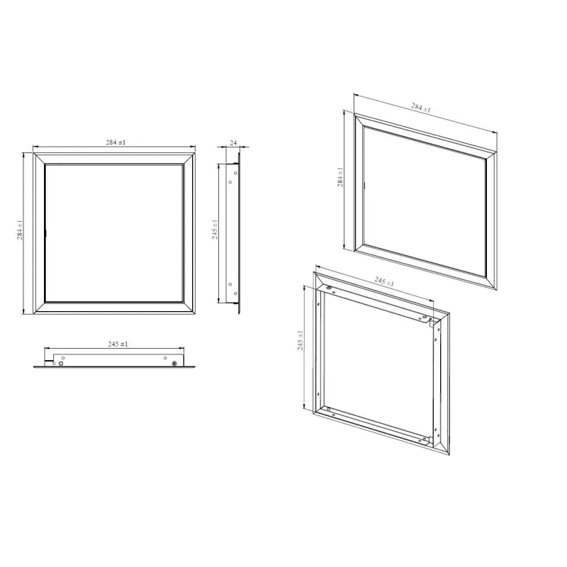 Revīzijas lūka Haushalt RD2525, 246 mm x 246 mm