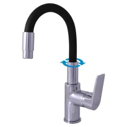 Кухонный смеситель Domoletti Colorado DCO119.5-15, черный цв.-хромовый цв.