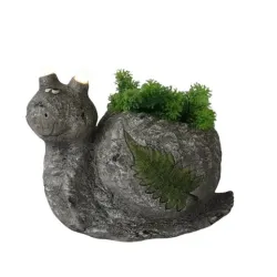 Dekoratīvais puķu pods Gliemezis 07HY0556-34, 34 cm x 17.5 cm x 26 cm, pelēka krās.