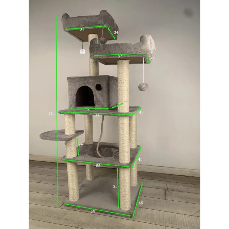 Kaķu skrāpējamais stabs Höppy, 55 cm x 45 cm x 145 cm