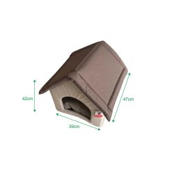 Guļv.-būda+spilv. brūna höppy 47x39x42cm