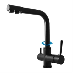 Кухонный смеситель Domoletti Seina DSE918.5CMAT, черный цв.