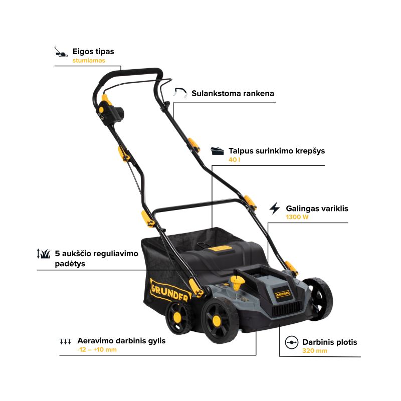 Aerators un skarif.el.grunder 1300w 32cm