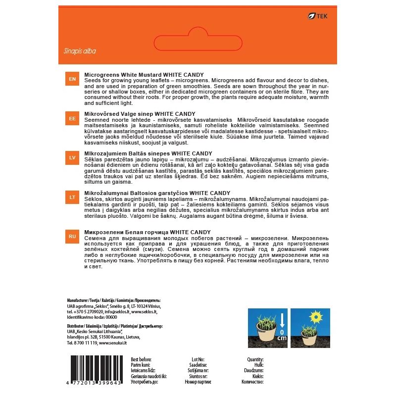 Sēklas diedz. sinepes white candy 10g