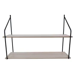 Plaukts Domoletti, melna-koka, 42 cm x 13 cm x 60 cm