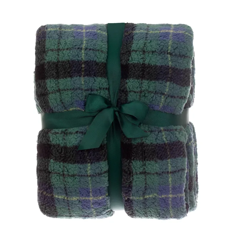 Pledi Domoletti Sherpa, zaļa, 130 cm x 160 cm