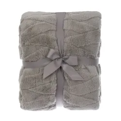 Pledi Domoletti Jacquard Sherpa, gaiši pelēka, 130 cm x 160 cm