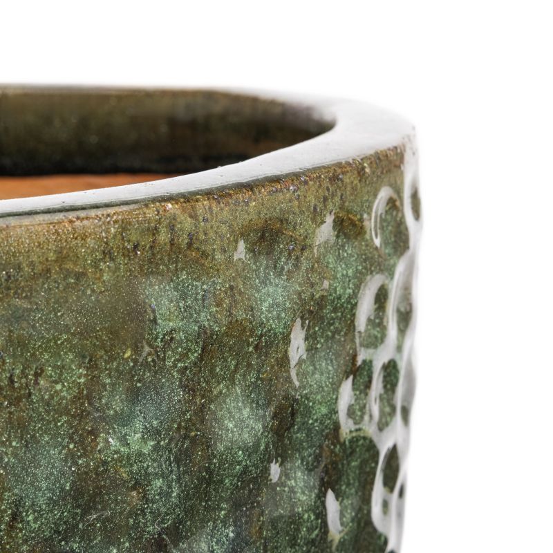 Puķu pods Domoletti GO.0016.046, keramika-māls, zaļa krās.