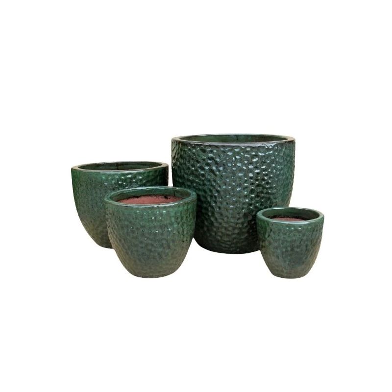 Puķu pods Domoletti GO.0016.046, keramika-māls, zaļa krās.