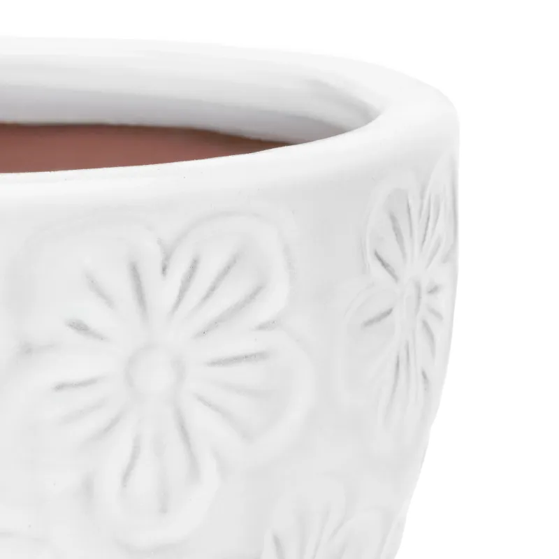 Puķu pods Domoletti GG.6703.017, keramika-māls, balta