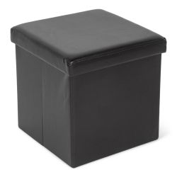 Pufs mateo ar glab.kasti mdf melns