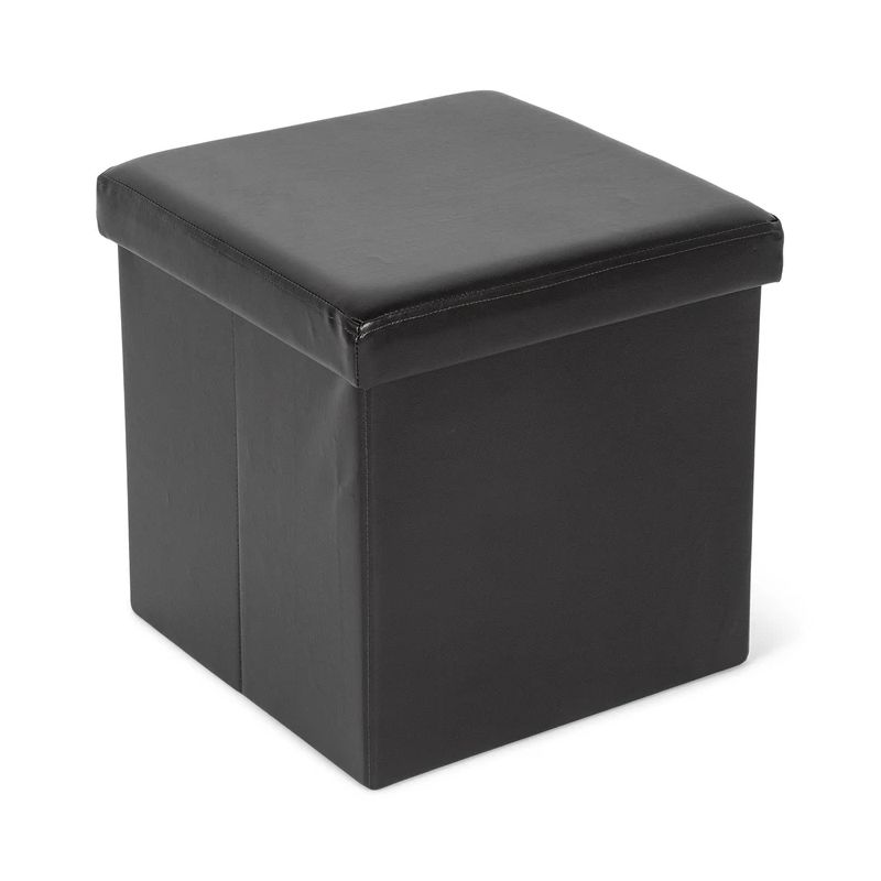 Pufs mateo ar glab.kasti mdf melns