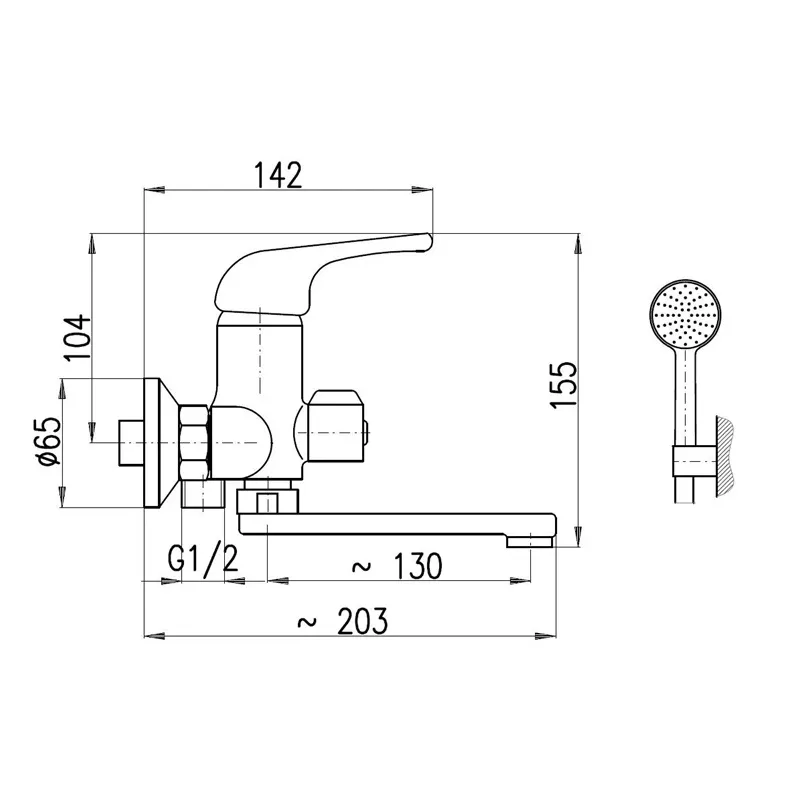Смеситель для ванны с душевым набором Domoletti Selenga Eco DSEE051.5-1, хромовый цв.