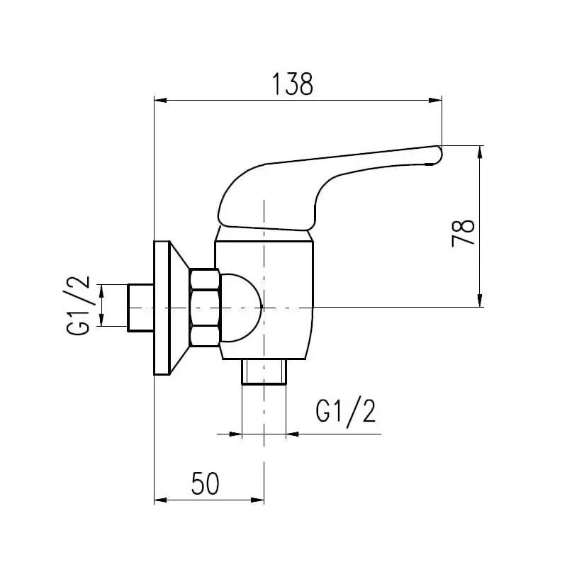 Смеситель для душа Domoletti Selenga Eco DSEE080.5-1, хромовый цв.
