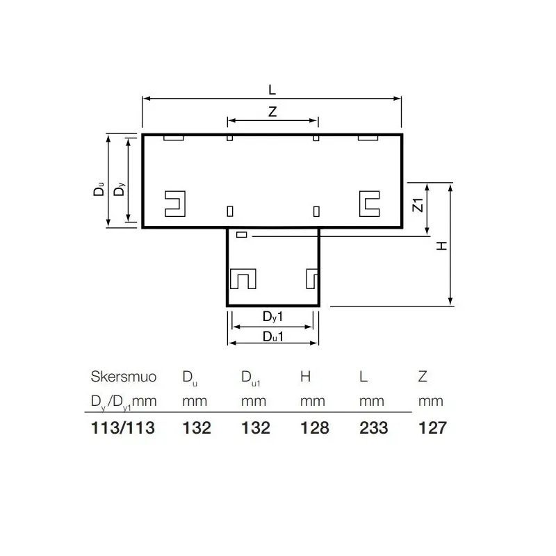 Trejgabals drenāžas 113x113-90 pvc