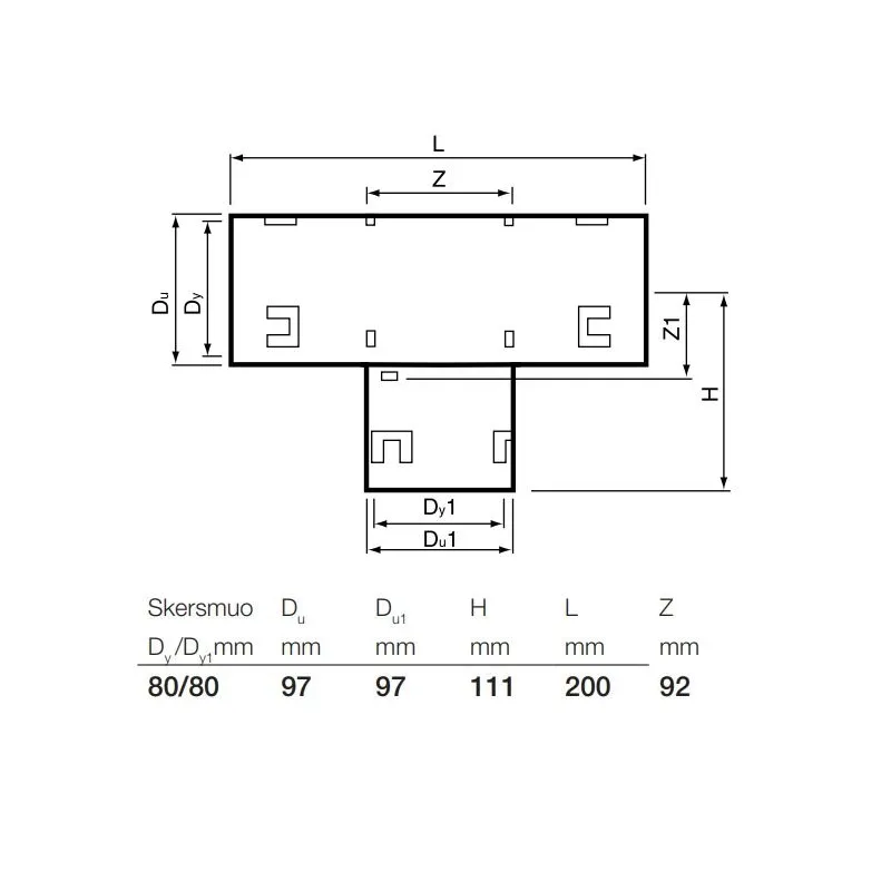 Trejgabals drenāžas 80x80-90 pvc