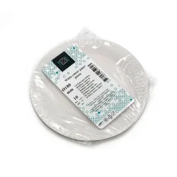 Pap.šķīvis 180mm balta krāsa 10gab.