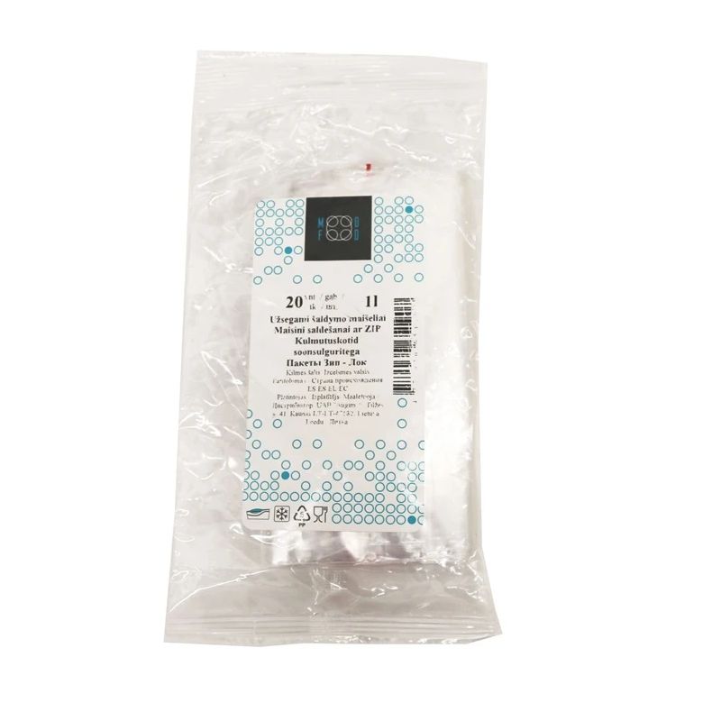 Tõmblukuga külmutuskotid Okko, 1 l, 15 cm x 20 cm, 20 tk