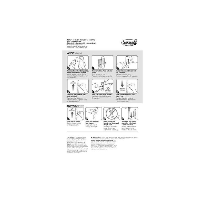 Āķis 3M T17091CC, caurspīdīga krās., 2 gab.