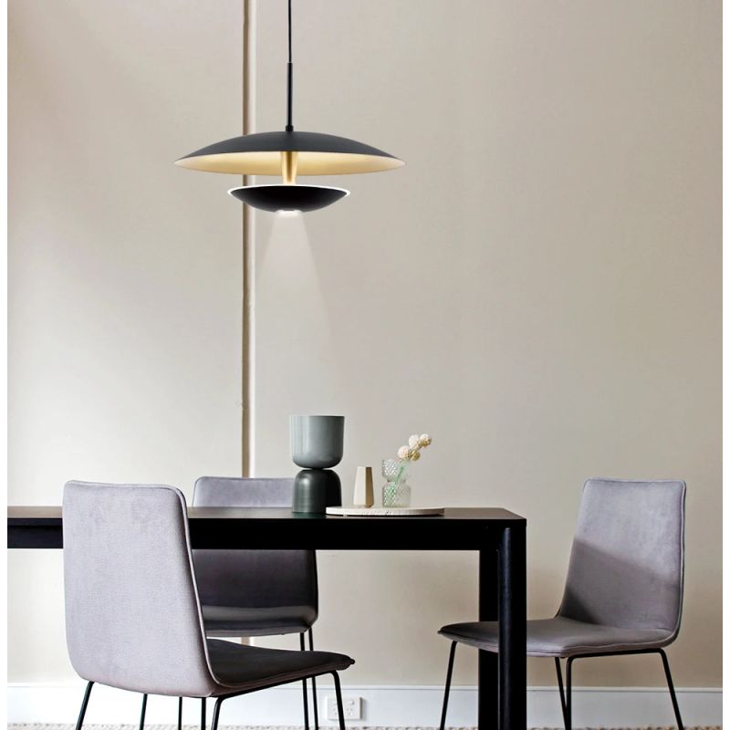 Lampa piekaramā monica 16w 3k meln-zelta