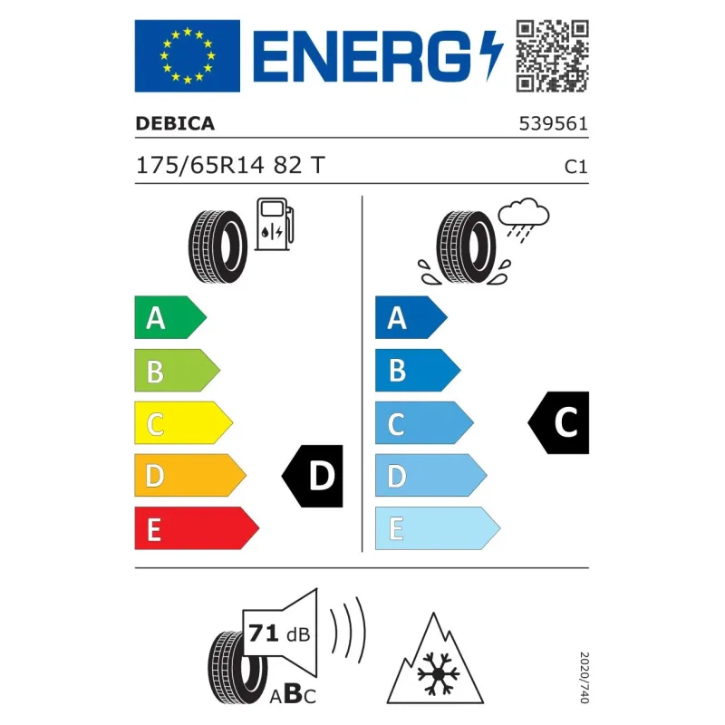 Ziemas riepa Debica Frigo 2 175-65-R14, 82-T, E, C, 68 dB