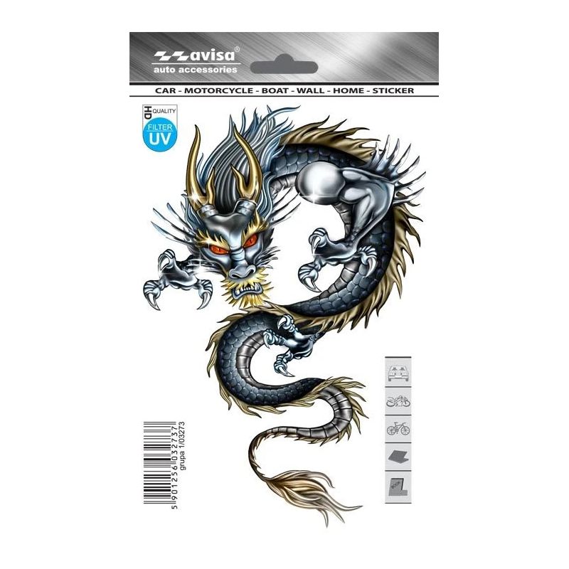 Auto uzlīme pūķis 18.5x12.5cm