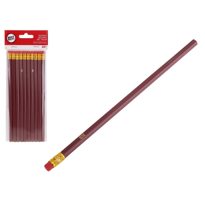 Komplekts zīmuļu 10gab ar dzēšg.40218