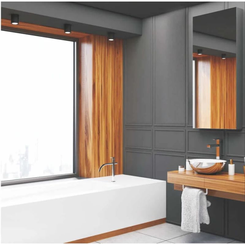 Lampa piest.faro gu10 ip65 melna