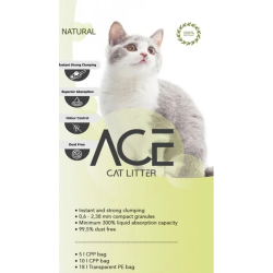 ACE Natural CAT LITTER 5 LT - cementējošās smiltis kaķu tualetei 5 L