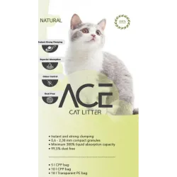 ACE Natural CAT LITTER 5 LT - цементирующийся наполнитель для кошачьего туалета, 5 л