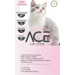 ACE Baby Powder CAT LITTER 5 LT - цементирующийся наполнитель для кошачьего туалета с детской пудрой, 5 л