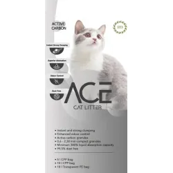 ACE Carbon Active CAT LITTER 5 LT - цементирующийся наполнитель для кошачьего туалета с активированным углем 5 л