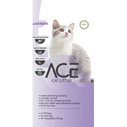 ACE Lavender CAT LITTER 20 LT - cementējošās smiltis kaķu tualetei ar lavandu 20 L