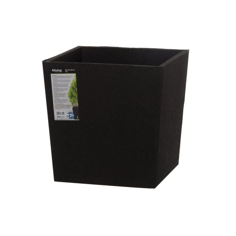 Puķu pods termo 4living 48x48x48cm melns