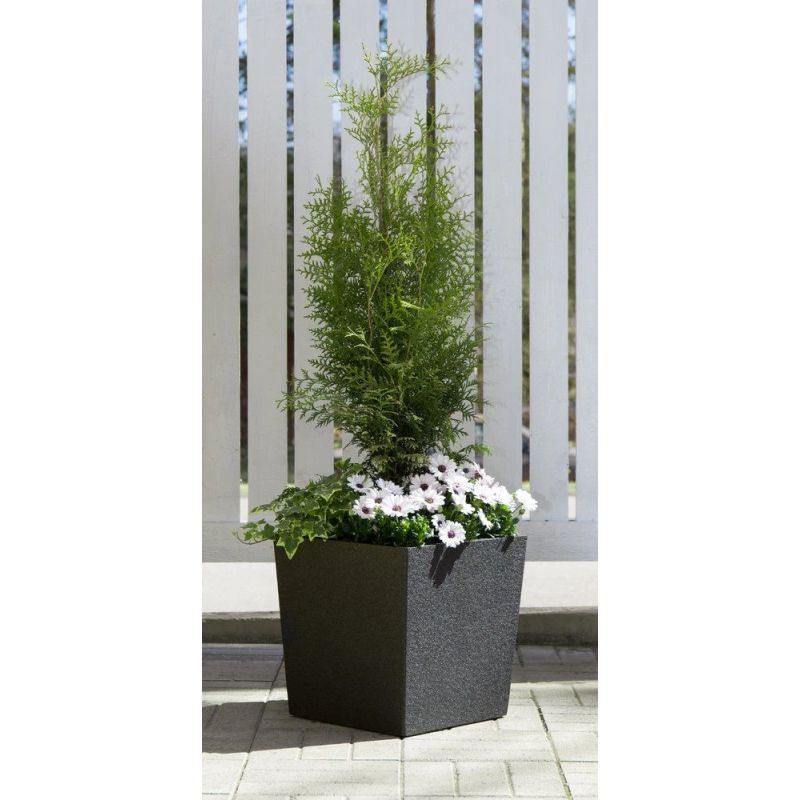 Puķu pods termo 4living 48x48x48cm melns