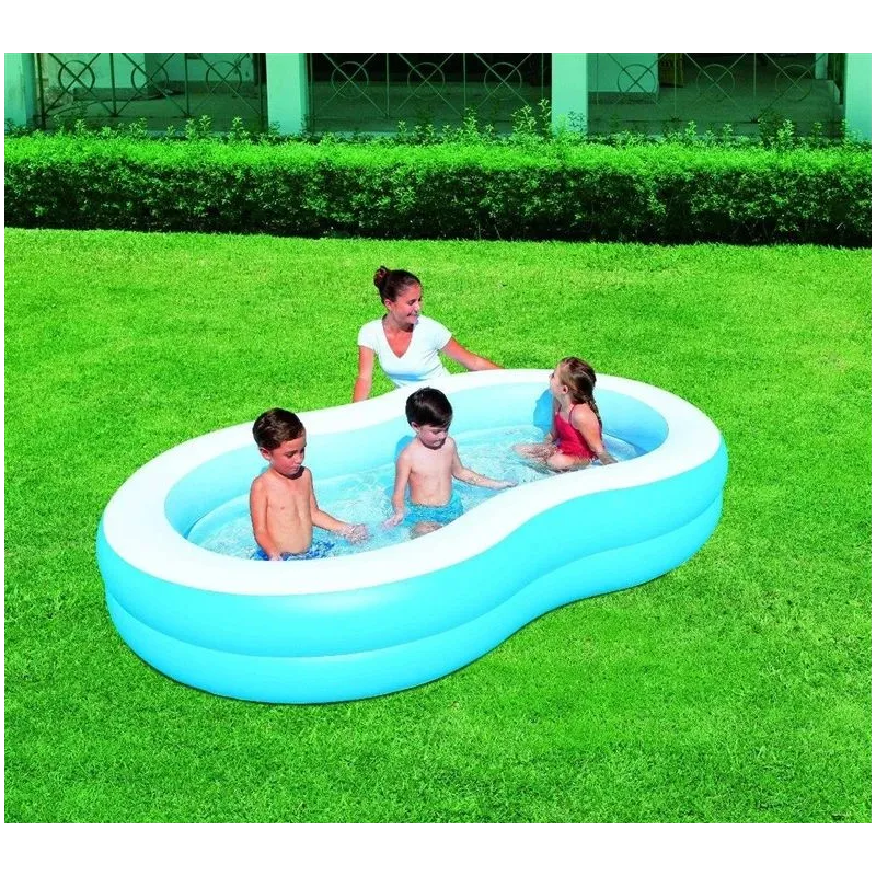 Baseinas, pripučiamas Bestway Big Lagoon 54117, mėlynas-baltas x 46 cm