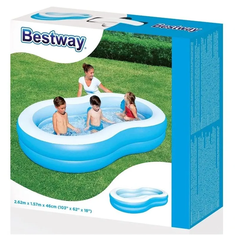 Baseinas, pripučiamas Bestway Big Lagoon 54117, mėlynas-baltas x 46 cm