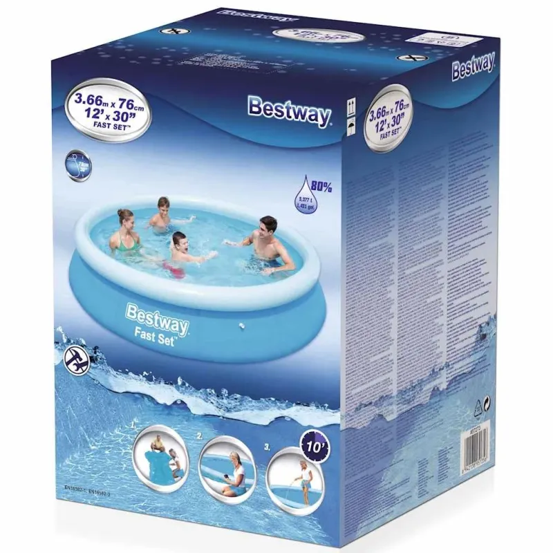 Bassein, toega-täispuhutav Bestway Fast set, sinine v., 366 x 76 cm